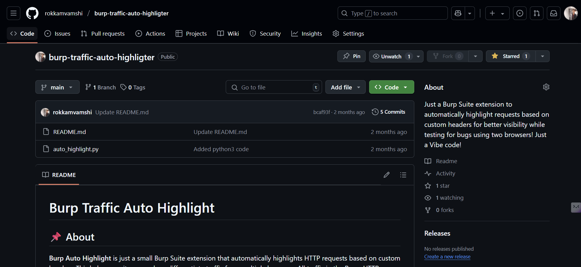 Burp Traffic Highlighter Burp Suite extension screenshot